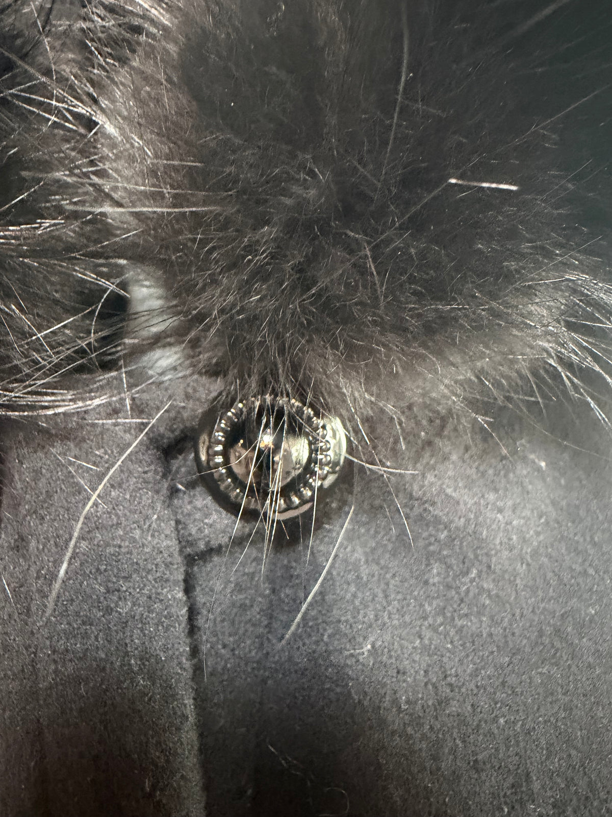 St. John Black Drape Sleeve Fur Lined Hooded Cape Jacket