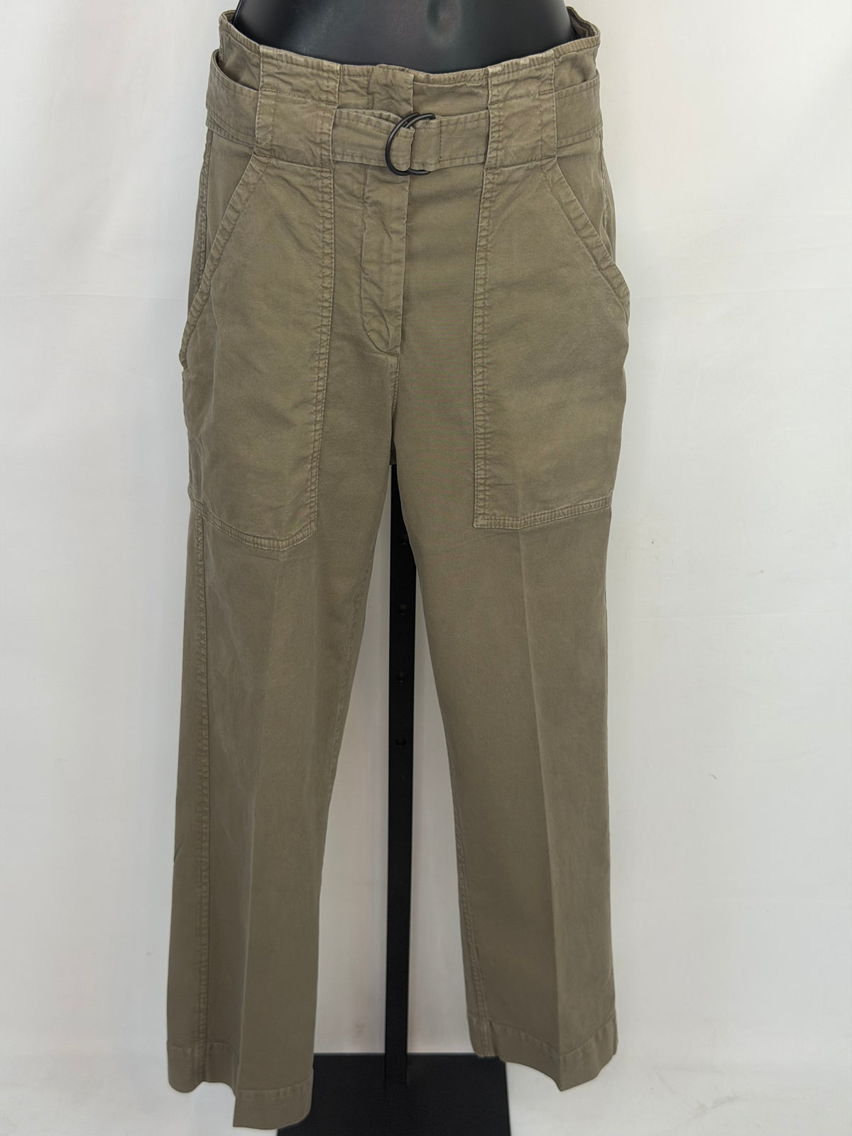 Brunello Cucinelli Army Green High Waisted Belted Cargo Pants