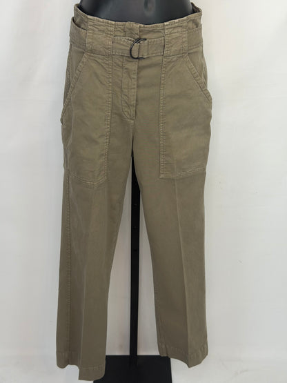 Brunello Cucinelli Army Green High Waisted Belted Cargo Pants