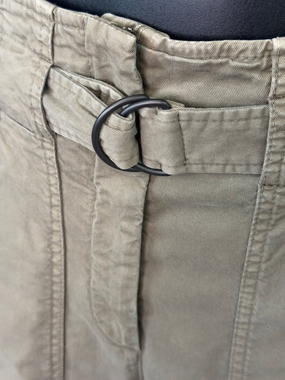 Brunello Cucinelli Army Green High Waisted Belted Cargo Pants