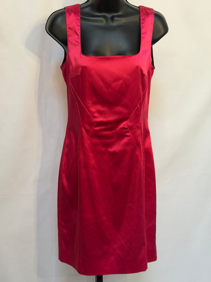 Dolce & Gabbana Silk Hot Pink Sleeveless Square Neckline Fitted Mini Dress