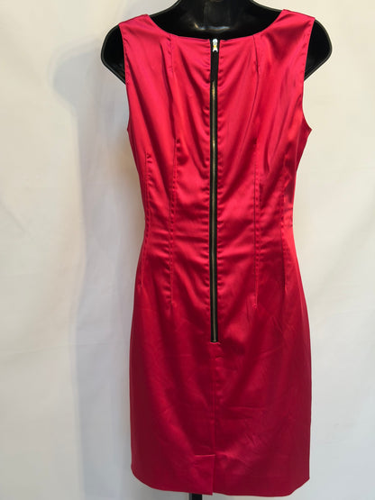 Dolce & Gabbana Silk Hot Pink Sleeveless Square Neckline Fitted Mini Dress