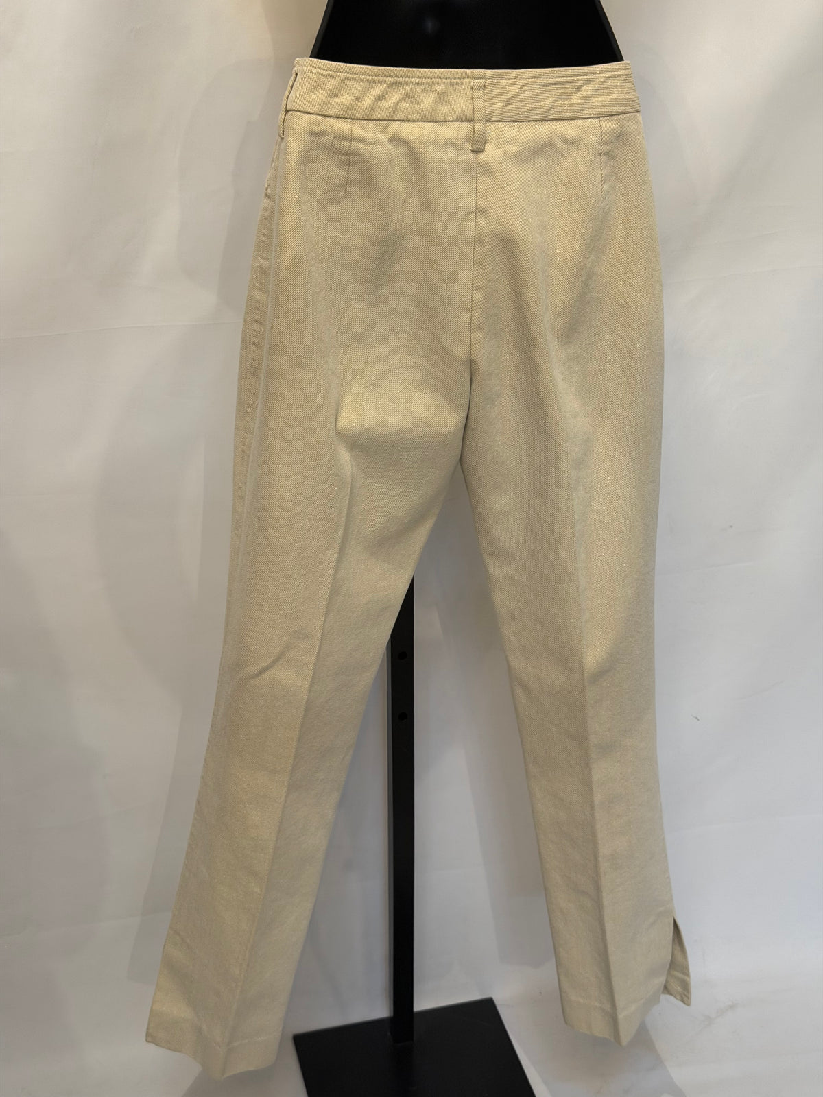 Dolce & Gabbana Tan w/ Gold Sparkle Straight Leg Denim Pants