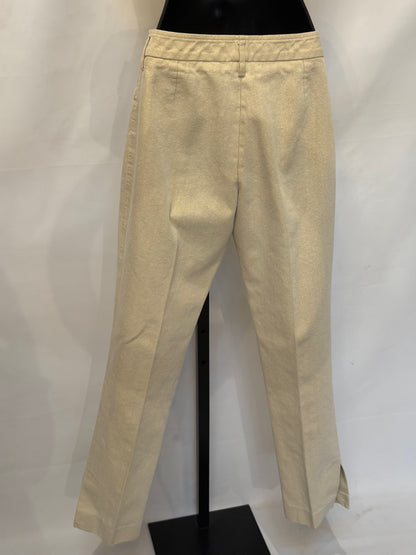 Dolce & Gabbana Tan w/ Gold Sparkle Straight Leg Denim Pants