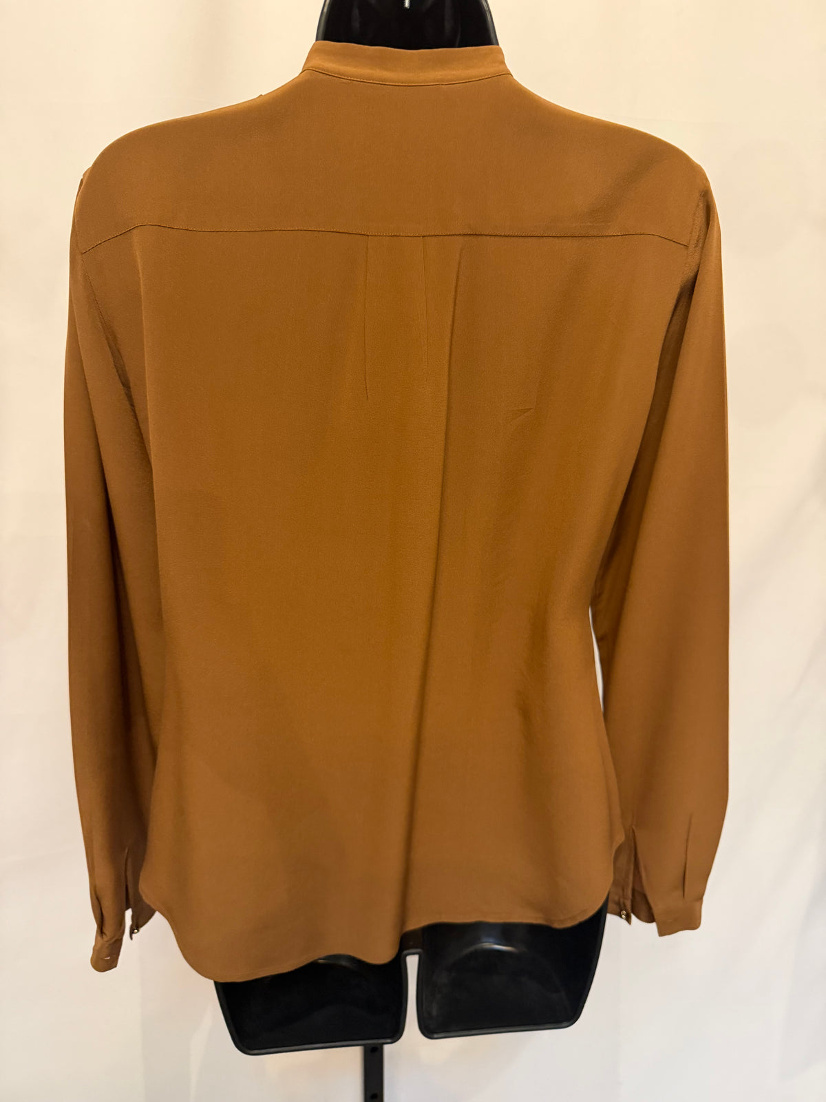 Carolina Herrera Silk Brown Long Sleeve Button Blouse