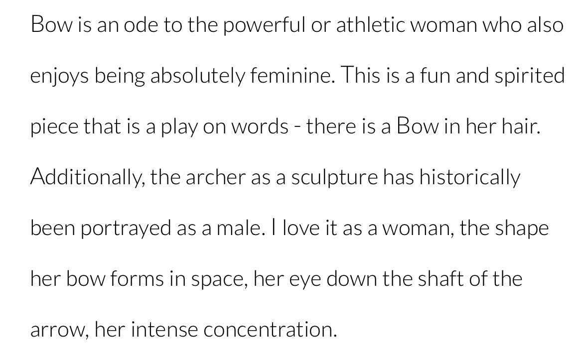 Bow (Goddess) Bronze Sculpture by Paige Bradley