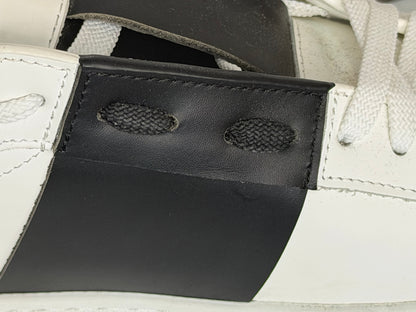 Valentino White w Black Stripe & Rockstud Detail Low Top Sneakers