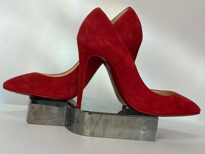 Christian Louboutin Red Suede Pointed Toe Pumps