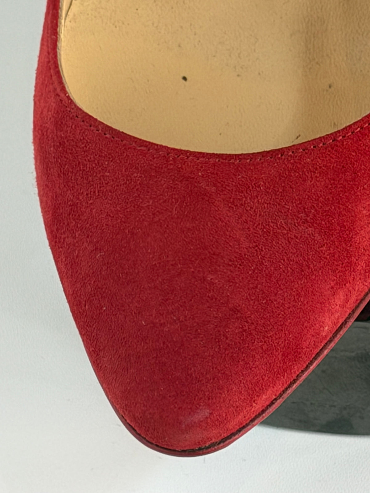 Christian Louboutin Red Suede Pointed Toe Pumps