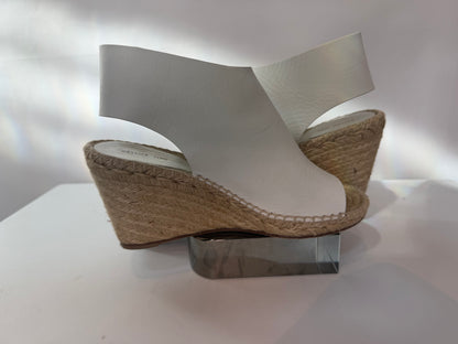 Celine Wedge Espadrilles w/ White Leather Upper