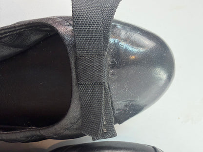 Prada Black Patent Leather Front Bow Ballet Flats