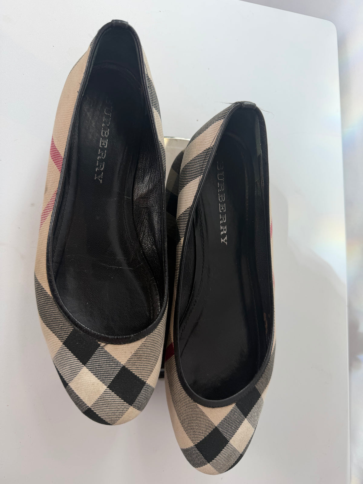 Burberry Nova Check Round Toe Ballet Flats