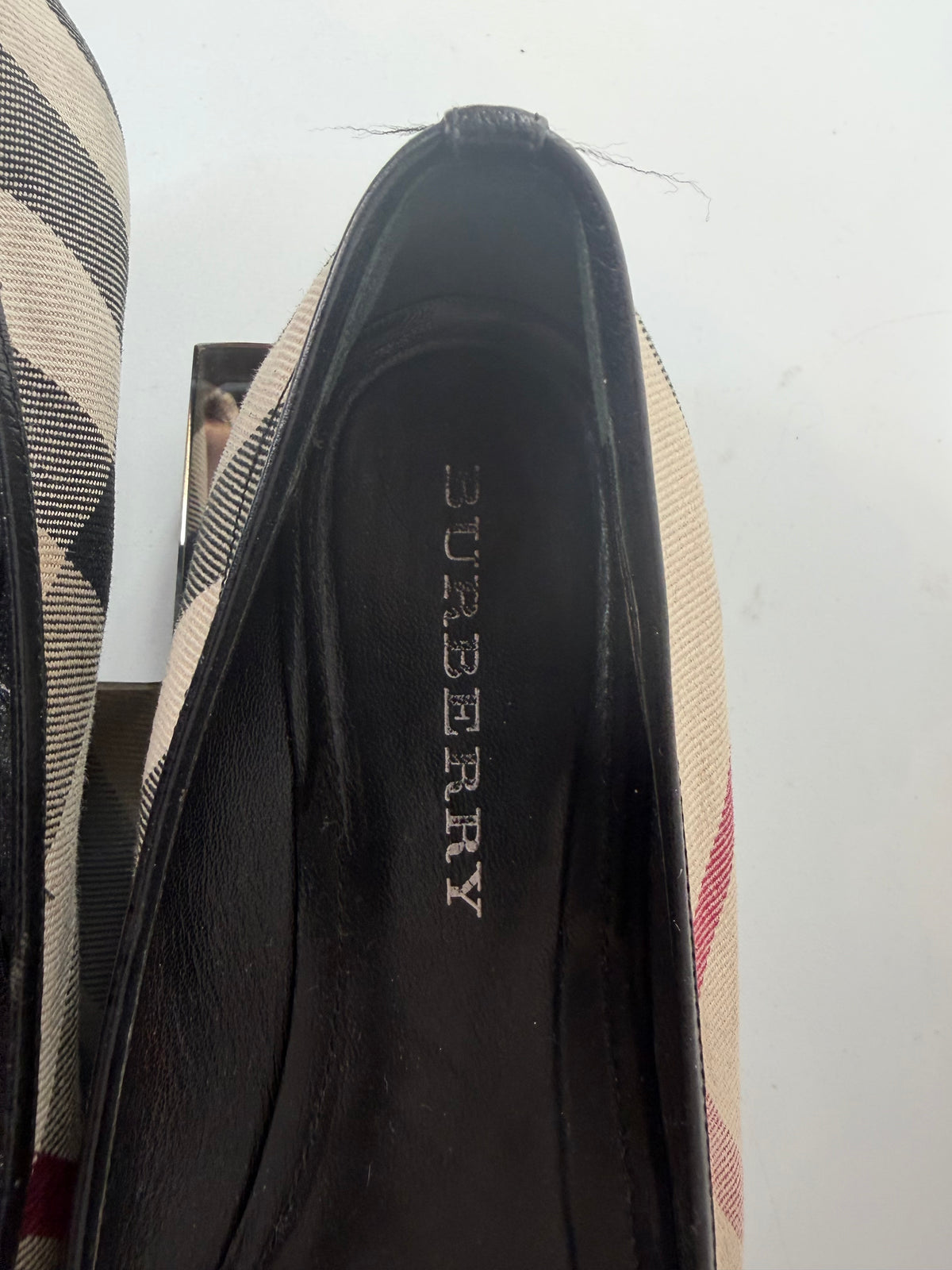 Burberry Nova Check Round Toe Ballet Flats