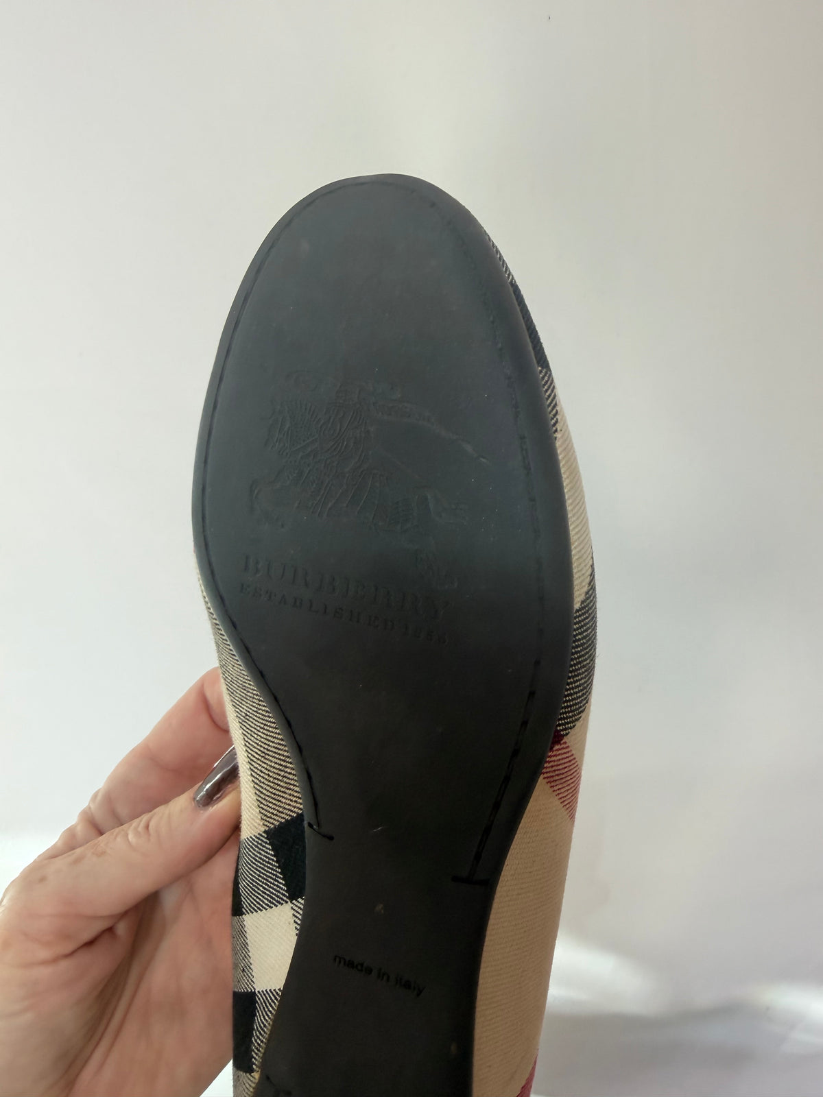 Burberry Nova Check Round Toe Ballet Flats