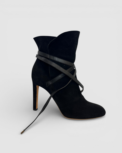 Jimmy Choo Suede Leather Trim Embellishment Boots