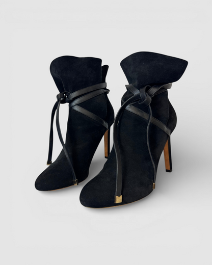 Jimmy Choo Suede Leather Trim Embellishment Boots