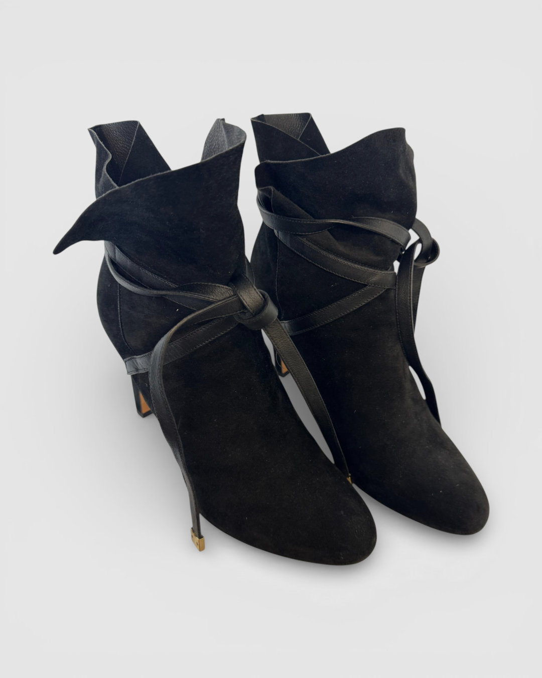 Jimmy Choo Suede Leather Trim Embellishment Boots