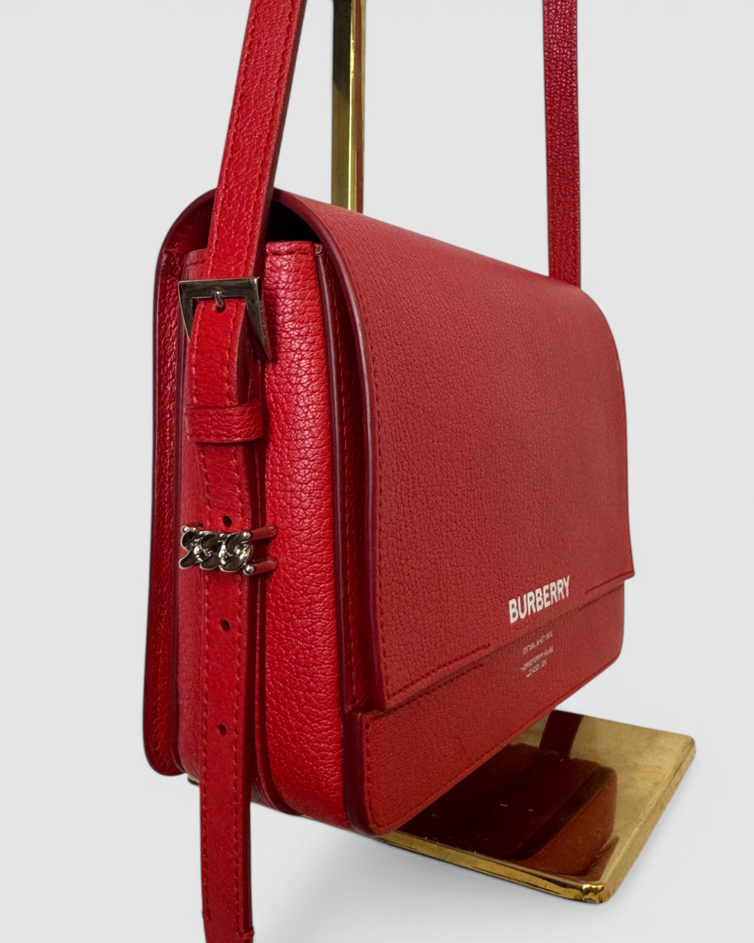 Burberry Red Small Leather Grace Bag