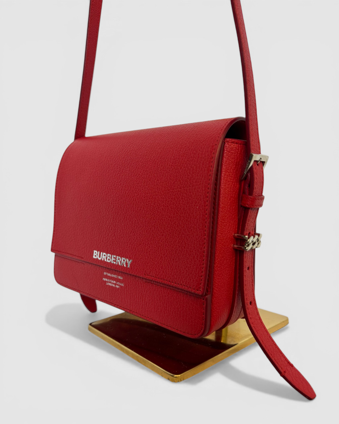 Burberry Red Small Leather Grace Bag