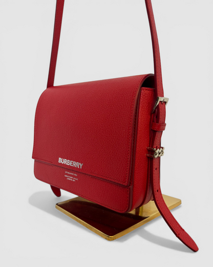 Burberry Red Small Leather Grace Bag
