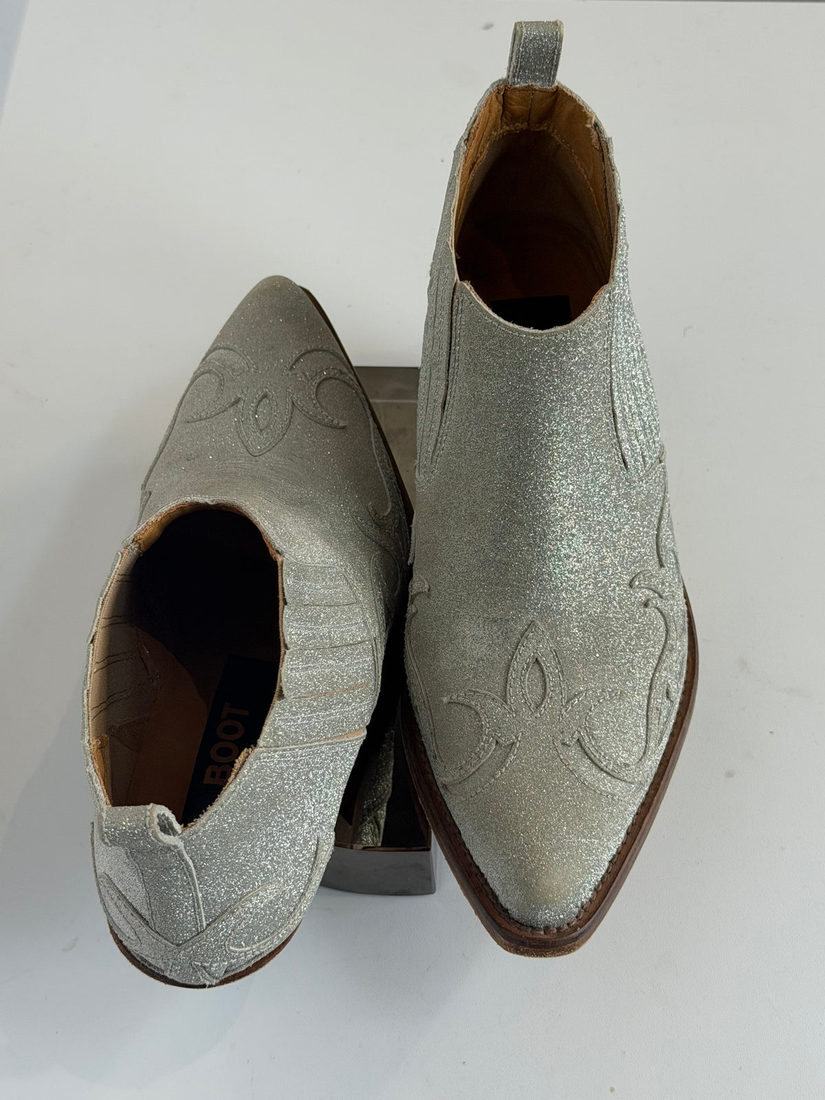 Golden Goose Sparkly Pointed Toe Cowboy Booties