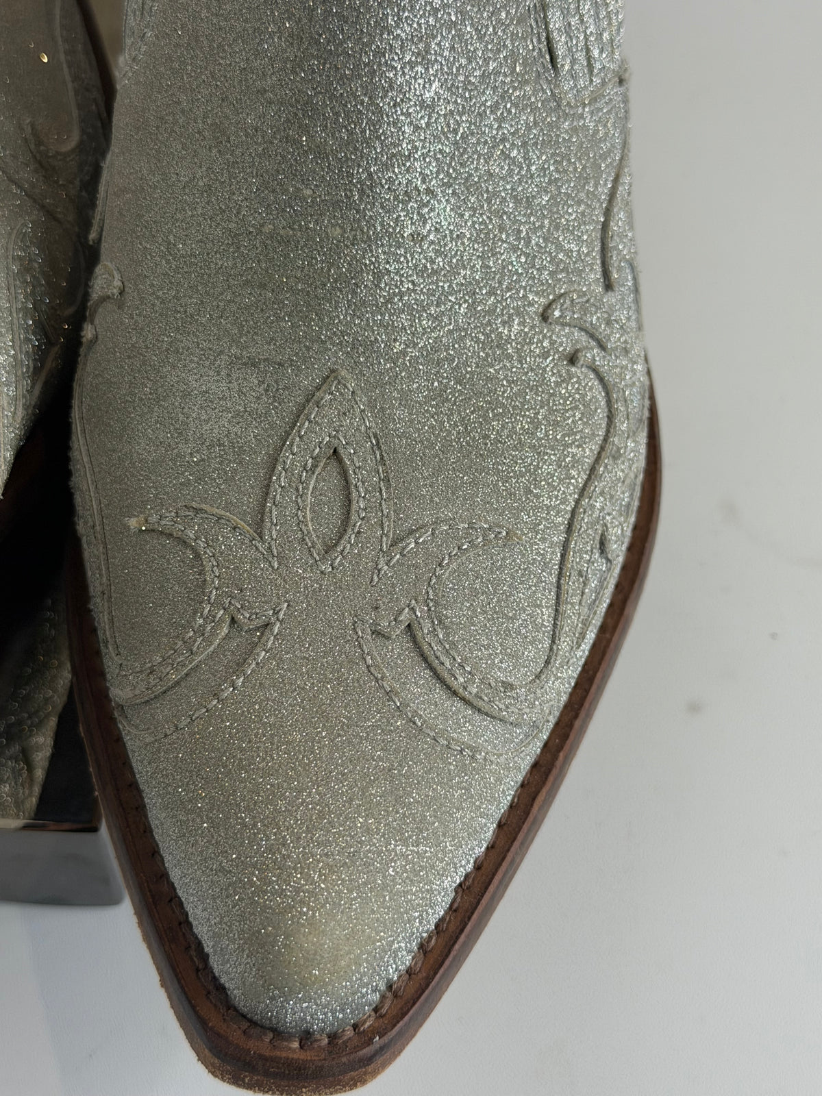Golden Goose Sparkly Pointed Toe Cowboy Booties