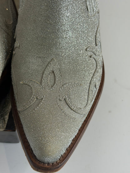 Golden Goose Sparkly Pointed Toe Cowboy Booties