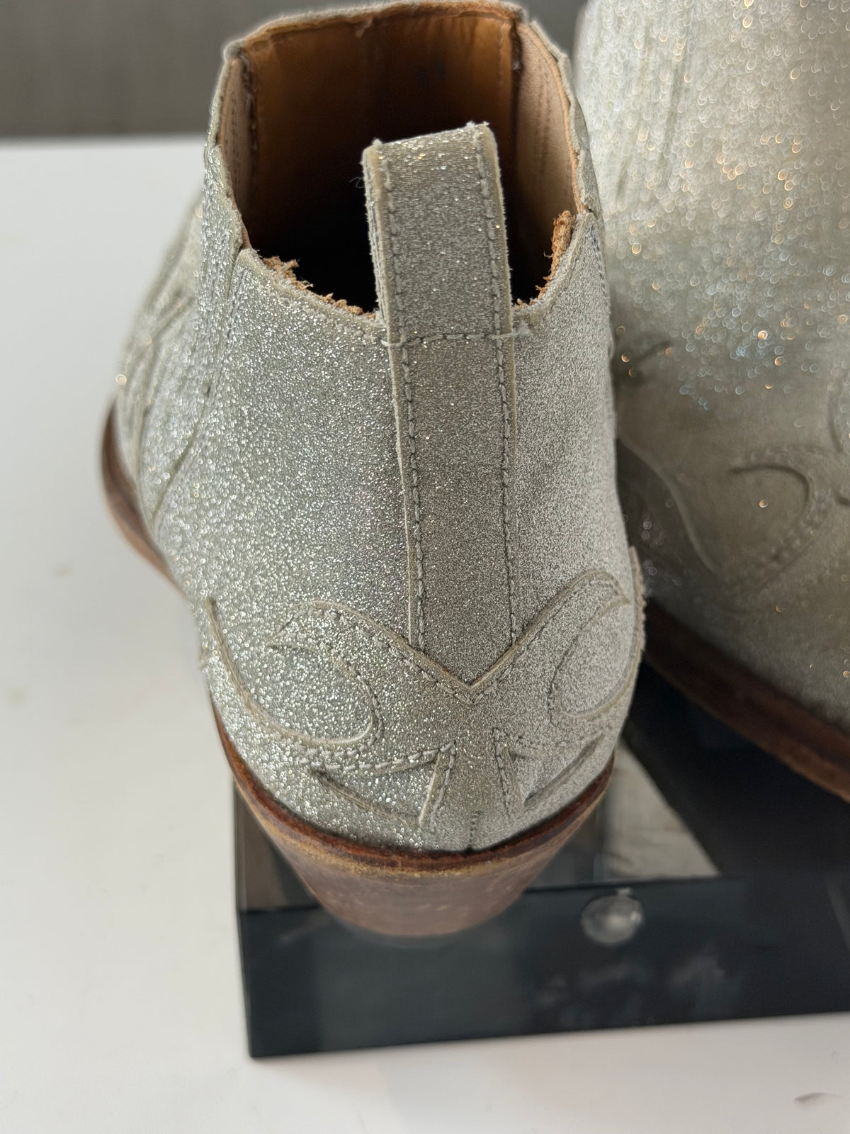 Golden Goose Sparkly Pointed Toe Cowboy Booties