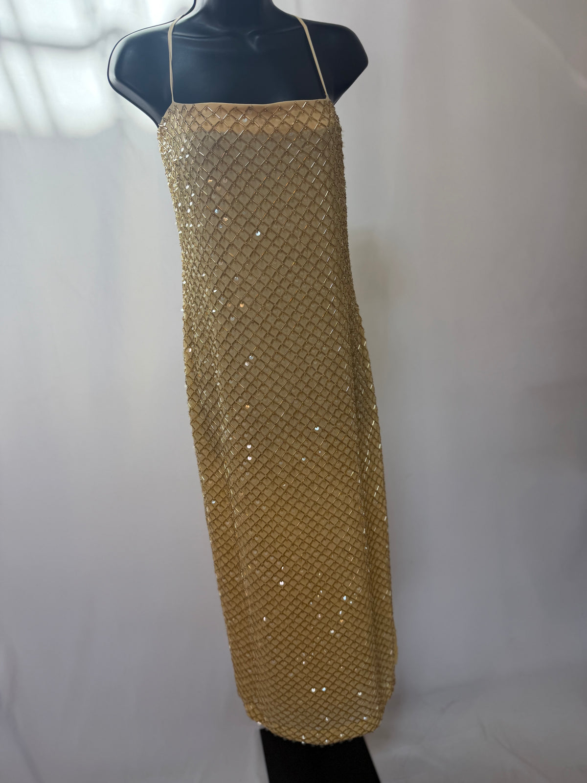 Retrofete Gold BOA EMBELLISHED KNIT DRESS NWT