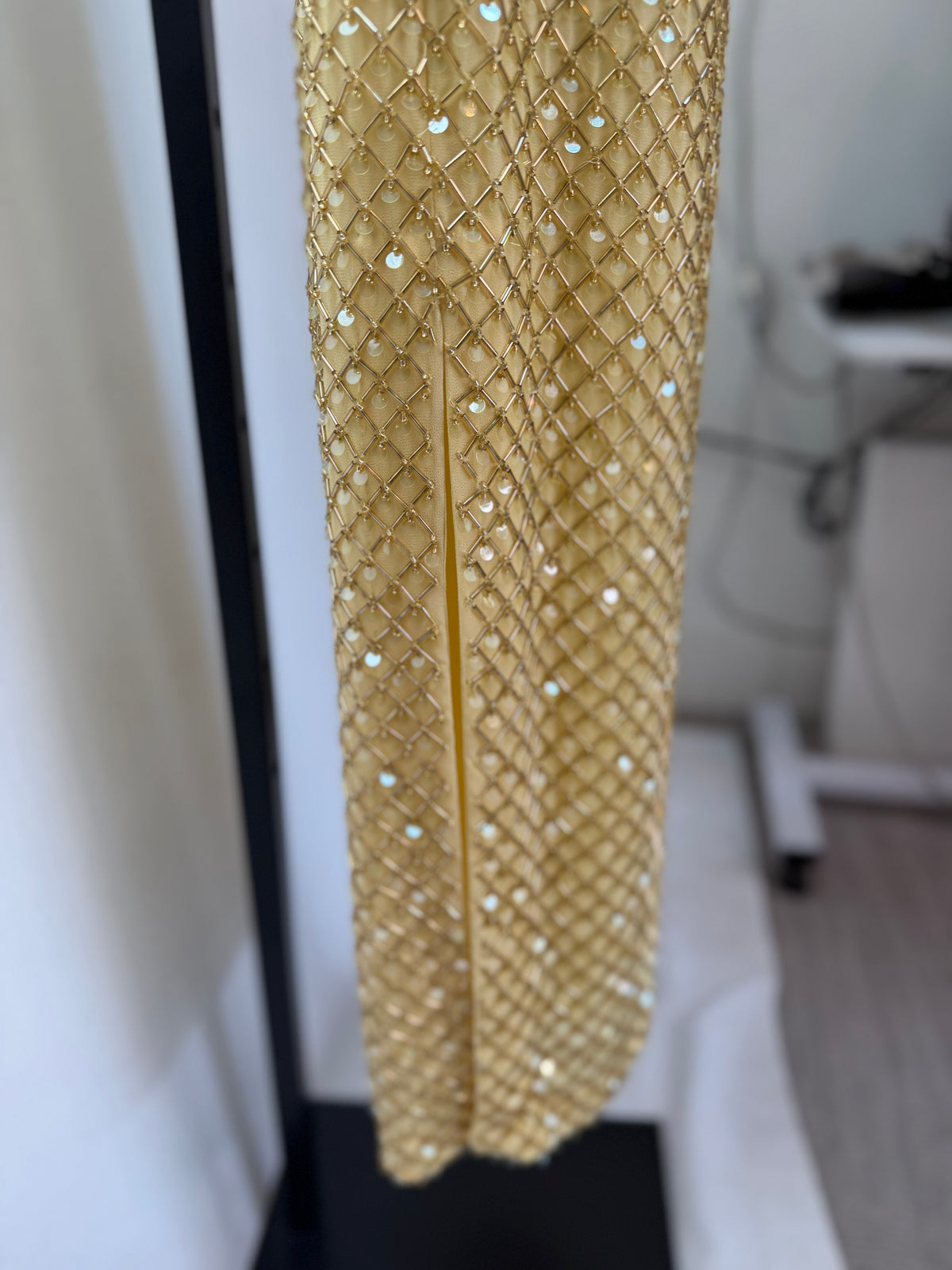 Retrofete Gold BOA EMBELLISHED KNIT DRESS NWT