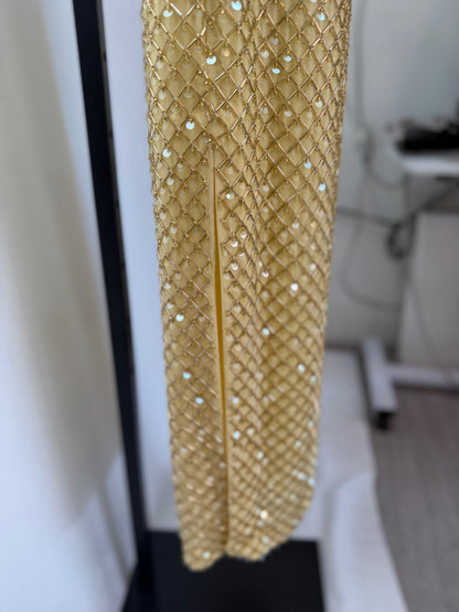 Retrofete Gold BOA EMBELLISHED KNIT DRESS NWT