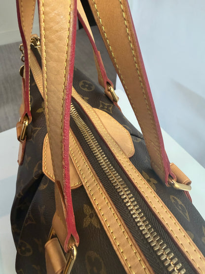 Louis Vuitton Monogram Palermo PM Pleated Tote Bag w Strap