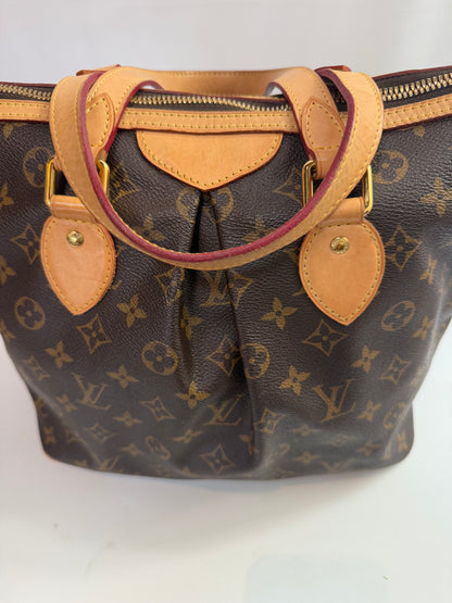 Louis Vuitton Monogram Palermo PM Pleated Tote Bag w Strap