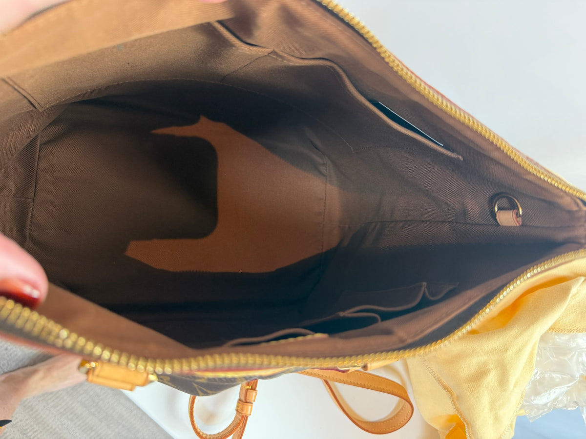 Louis Vuitton Monogram Palermo PM Pleated Tote Bag w Strap