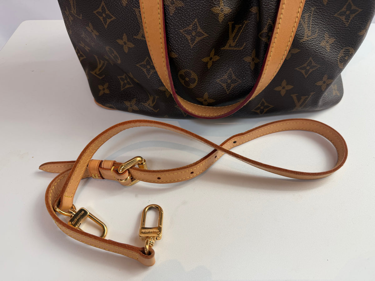 Louis Vuitton Monogram Palermo PM Pleated Tote Bag w Strap