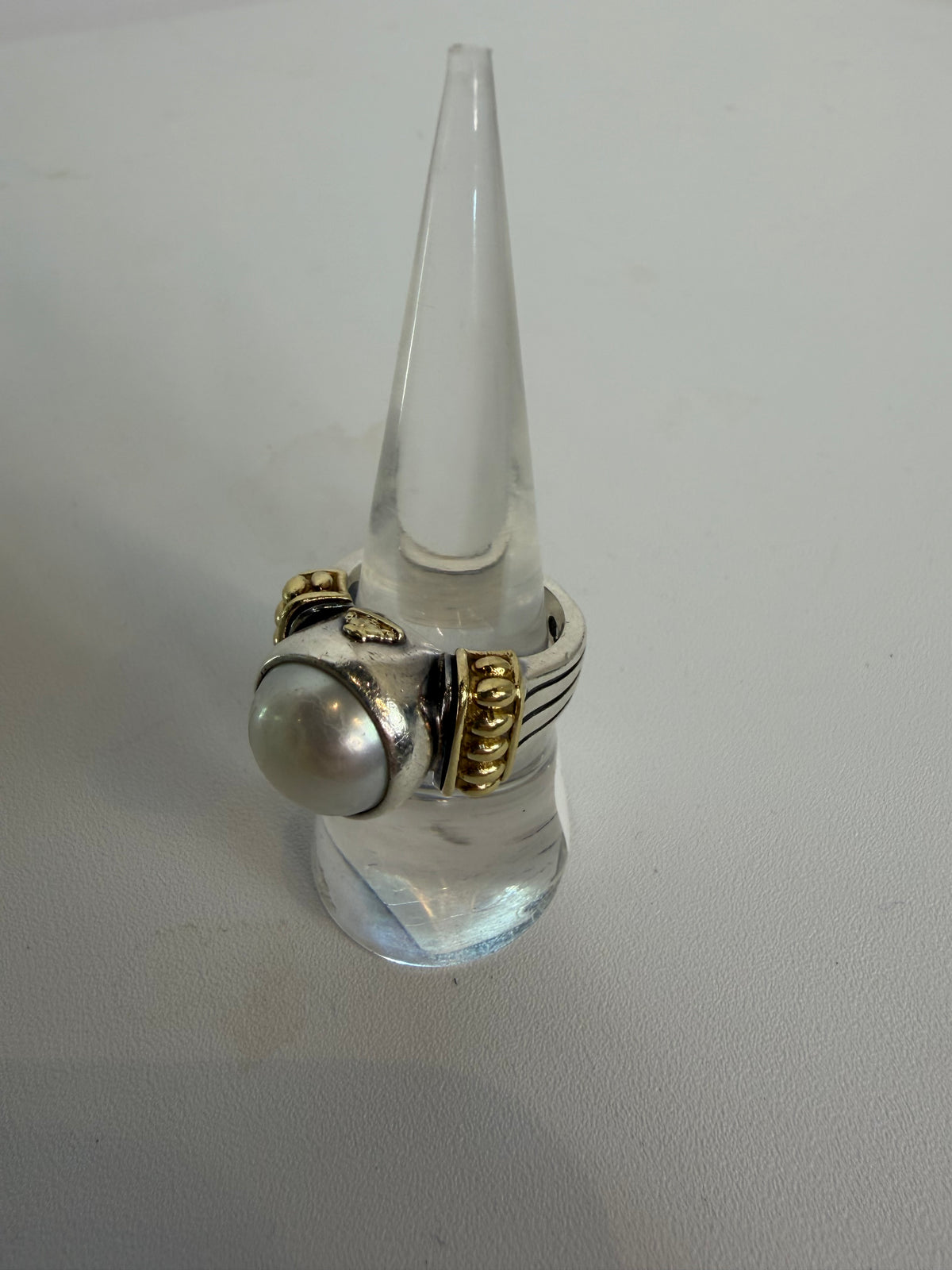 Lagos 18K Gold & Sterling Silver Large Pearl Ring