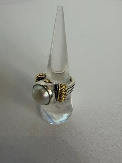 Lagos 18K Gold & Sterling Silver Large Pearl Ring