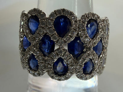 Bony Levy 18K White Gold Diamond & Sapphire Cocktail Ring