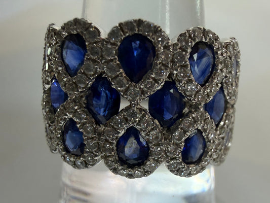 Bony Levy 18K White Gold Diamond & Sapphire Cocktail Ring