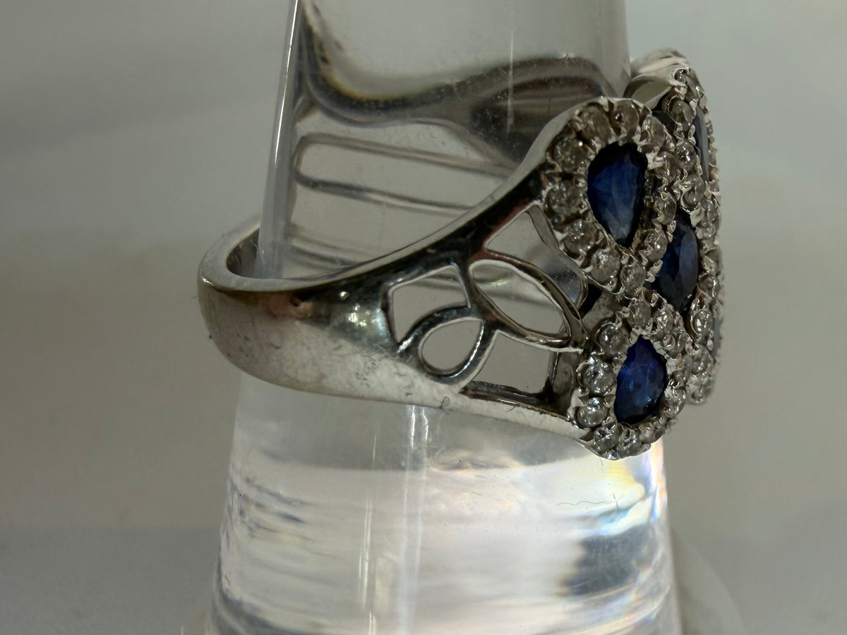 Bony Levy 18K White Gold Diamond & Sapphire Cocktail Ring