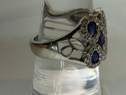 Bony Levy 18K White Gold Diamond & Sapphire Cocktail Ring
