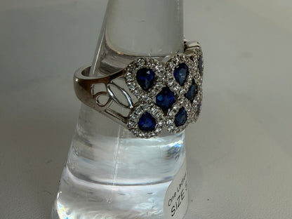 Bony Levy 18K White Gold Diamond & Sapphire Cocktail Ring