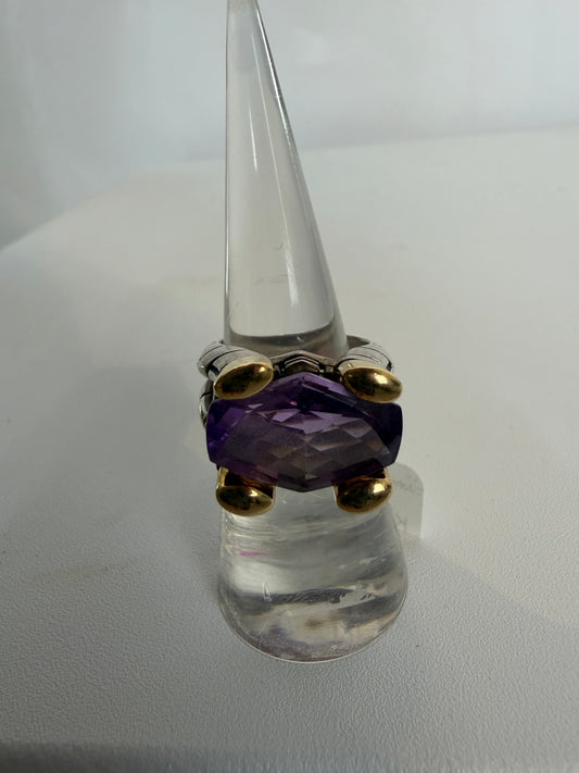 John Atencio Capture Amethyst Ring w/ Sterling Silver & 18K Gold