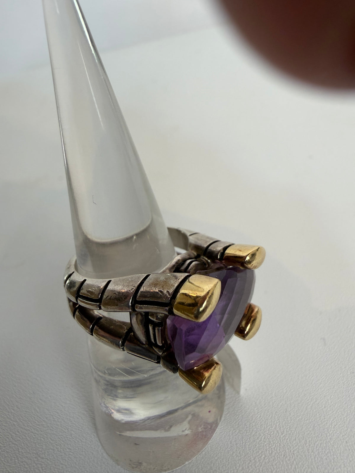 John Atencio Capture Amethyst Ring w/ Sterling Silver & 18K Gold