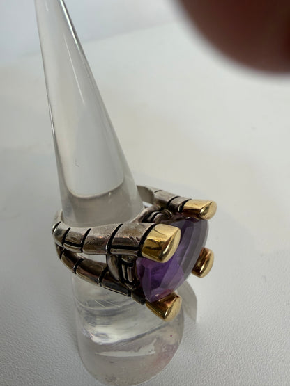 John Atencio Capture Amethyst Ring w/ Sterling Silver & 18K Gold