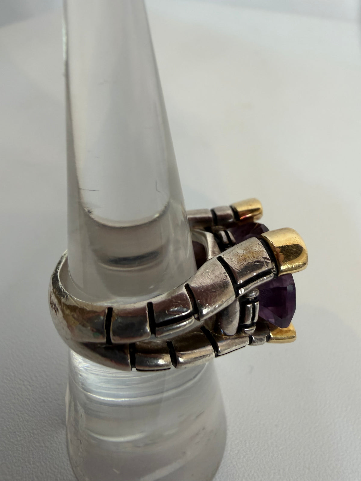 John Atencio Capture Amethyst Ring w/ Sterling Silver & 18K Gold