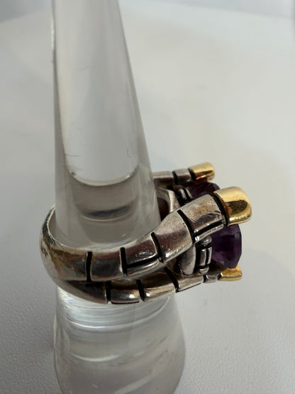 John Atencio Capture Amethyst Ring w/ Sterling Silver & 18K Gold