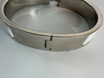 Hermes Clic H White & Palladium Bracelet