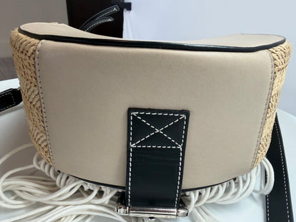 JW Anderson Beige Woven Crochet Silver Washer Satchel Crossbody Bag NWT - originally $2,240