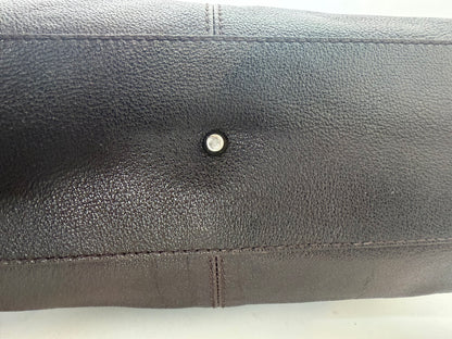 w DUSTBAG-Burberry Leather Chocolate Brown Gold Hardware Slouchy Shoulder Bag